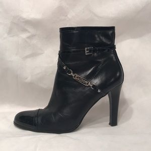 Ralph Lauren leather boots with patent leather toe
